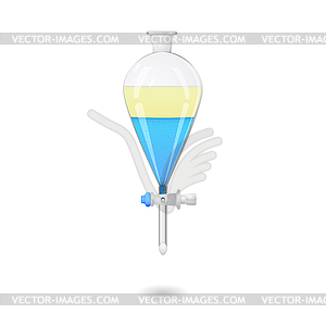 Liquid extraction with organic solvent - vector clipart