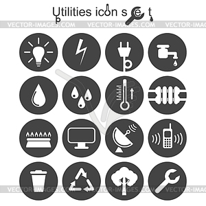 Utilities icon set - vector clipart