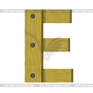 Wood letter E - vector EPS clipart