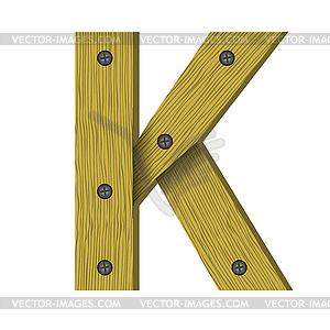 Wood letter K - vector clipart