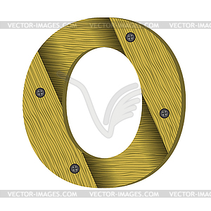 Wood letter W - vector clip art