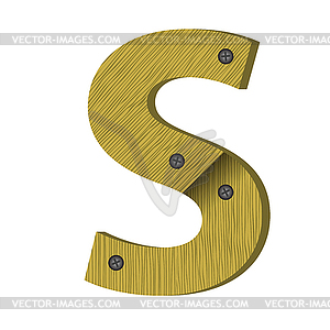 Wood letter S - vector clip art