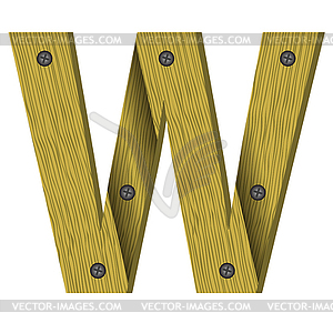 Wood letter W - vector clipart