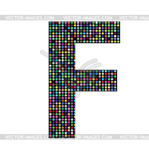 Multicolor letter F - vector image