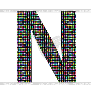 Многоцветная письмо N - изображение в векторном виде