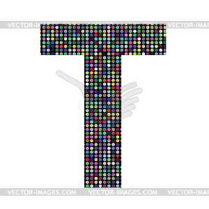 Multicolor letter T - vector image