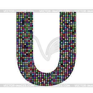 Multicolor letter U - vector image