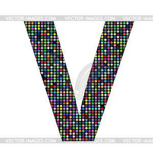 Multicolor letter V - vector clip art