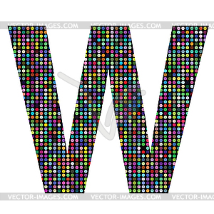 Multicolor letter W - vector image