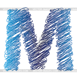 Sketched letter M - royalty-free vector image