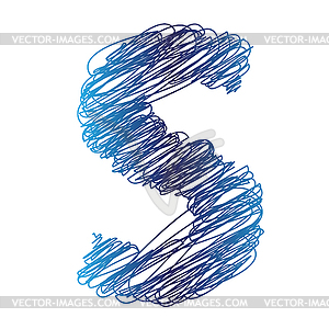 Sketched letter S - vector clipart