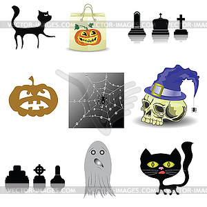 Halloween decoration set - royalty-free vector image