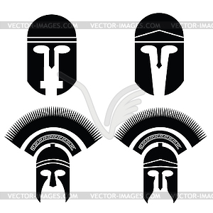 Silhouettes of helmet - vector clipart