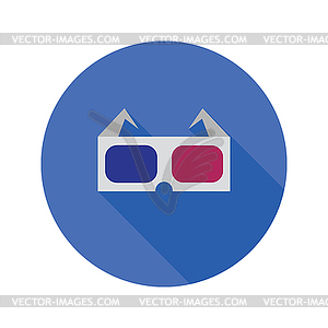 3d glasses flat icon - vector clipart