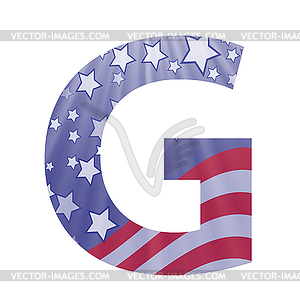 Американский флаг письмо G - иллюстрация в векторе