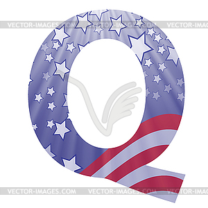 American flag letter Q - vector image