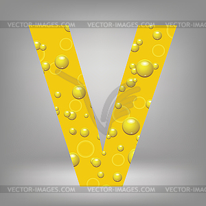 Beer letter V - vector clipart