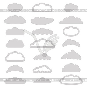 Set of clouds icons - vector clipart