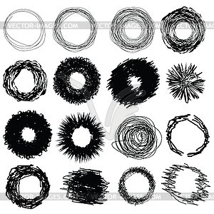 Circles - white & black vector clipart