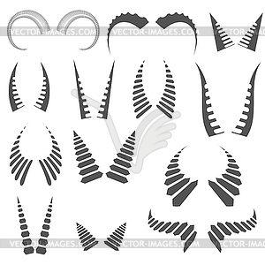 Silhouettes horns - vector clip art