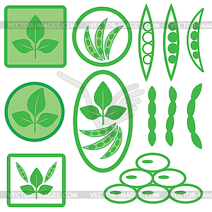 Соевые иконки - цветной векторный клипарт