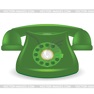 Old green phone - vector clipart / vector image