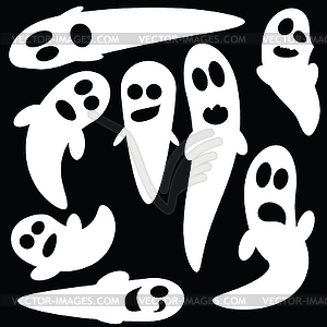 Набор призраков - изображение векторного клипарта