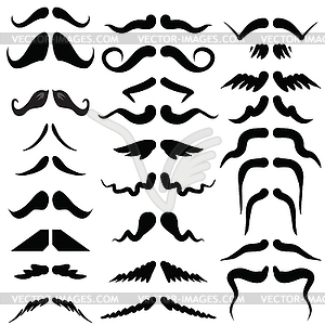 Moustaches silhouettes - vector clip art