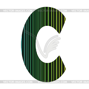 Neon letter C - vector image