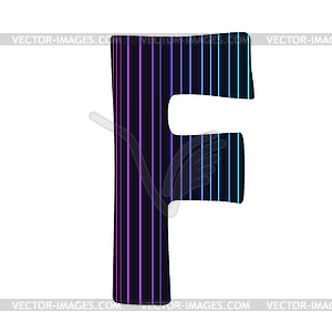 Neon letter F - vector clip art