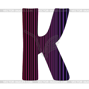 Neon letter K - vector clipart