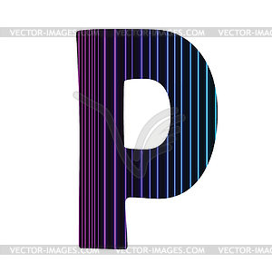 Neon letter P - vector clipart