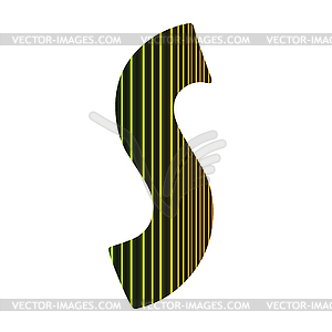 Neon letter S - color vector clipart