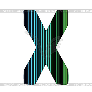 Неоновые буквы X - векторный графический клипарт