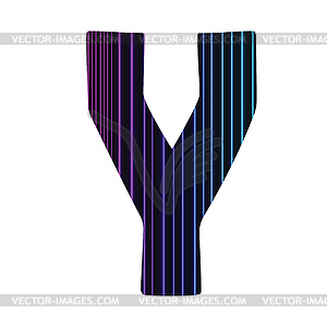 Neon letter Y - vector clip art