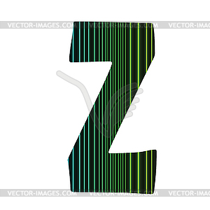 Неоновые буквы Z - векторный рисунок