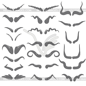 Set of horns - vector clipart