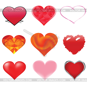 Hearts set - vector clipart