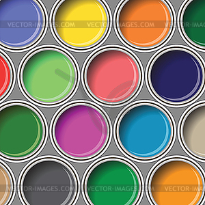 Oil paint buckets - stock vector clipart