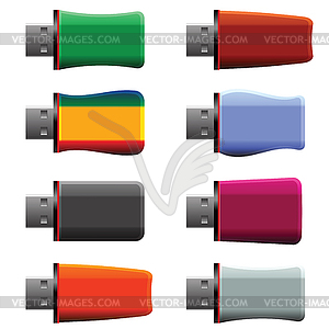 USB memory sticks - vector clipart