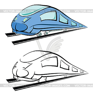 Modern train silhouette - vector image