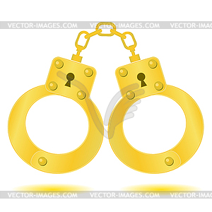 Gold handcuffs - vector clipart