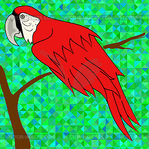 Big Red Parrot - vector clip art
