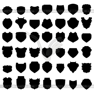 Silhouettes of Shields - vector image