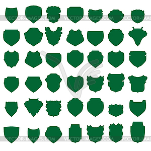 Green Shields - vector clipart