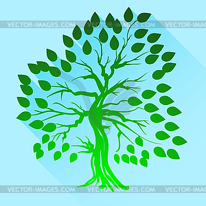 Green Tree Silhouette - vector clip art