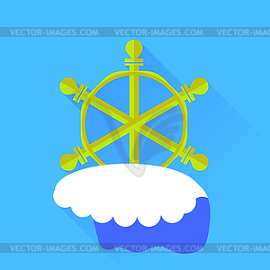 Ship Steering Wheel - vector clipart