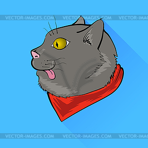 Серый кот - векторный рисунок