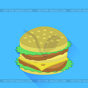 Вкусный гамбургер - клипарт в векторном формате
