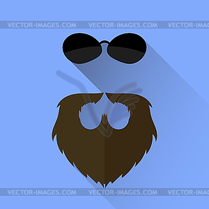 Beard and Sunglasses Icon - vector clipart